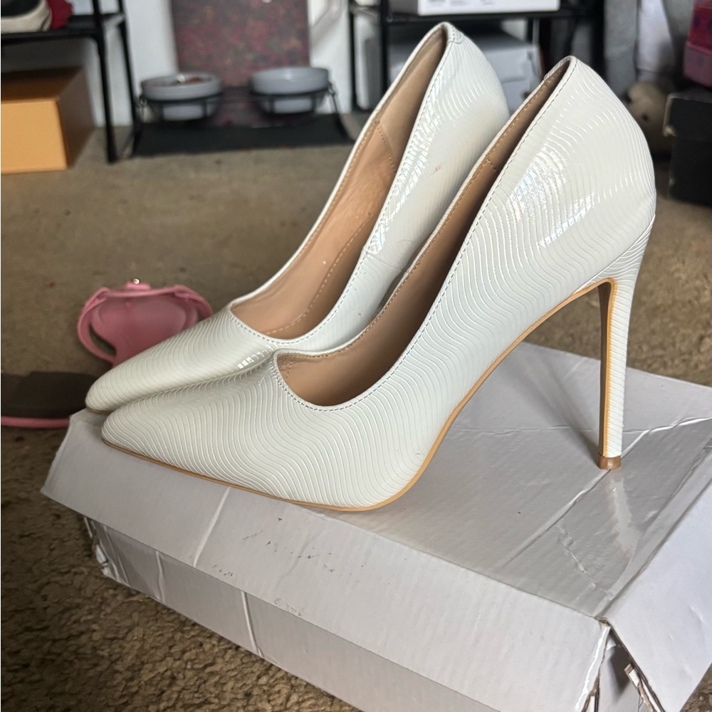 Elegant White High Heels